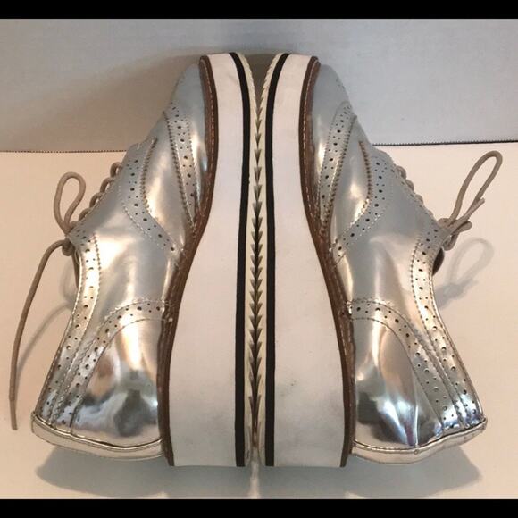 SHELLY’S LONDON Silver Platform OXFORD EMMA LACEUP - Picture 12 of 13